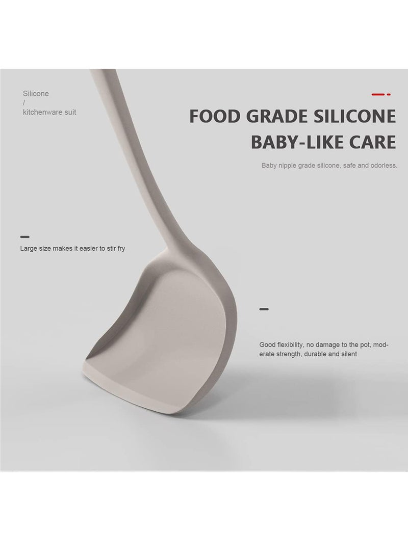 Uwals 15pcs Silicone Cooking Utensils Set , 230℃ Heat Resistant Kitchen Utensils,Turner Tongs,Spoon,Brush,Whisk,Kitchen Utensil Tools Set for Nonstick Cookware,Dishwasher Safe (BPA Free) - Khaki - Image 4