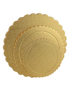 KASTWAVE Cake Boards Rounds 15 Pack Gold Cake Base 8/10/12 inch Circle Cardboard Disposable Round Cake Plate Pizza Base Stand Perfect for Cake Decorating 5 Each Size  - Image 1