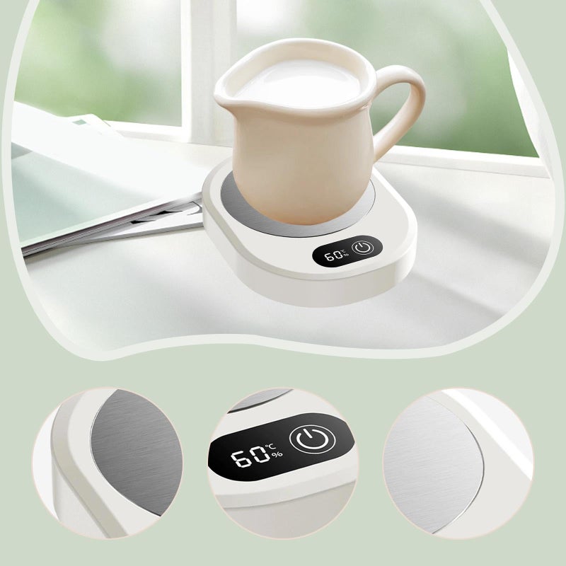 Smart Heated Coffee Mug White With Removable USB Powered Cup Warmer For Home Office Dorm - Image 4