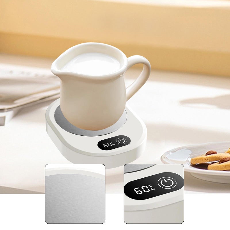 Smart Heated Coffee Mug White With Removable USB Powered Cup Warmer For Home Office Dorm - Image 3