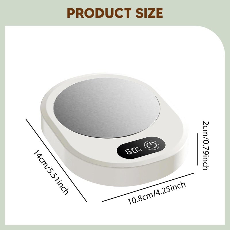Smart Heated Coffee Mug White With Removable USB Powered Cup Warmer For Home Office Dorm - Image 5