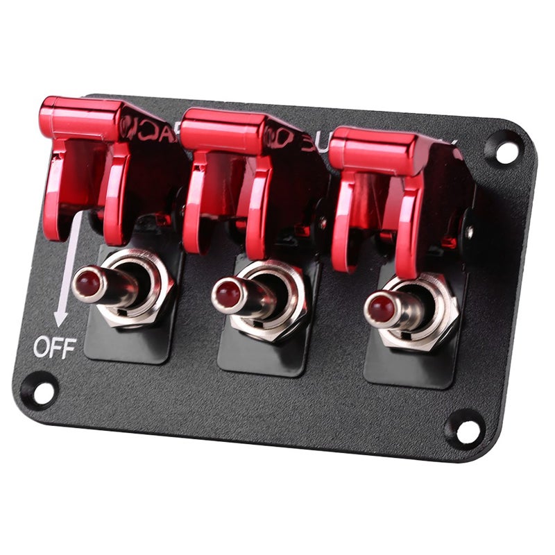 12V Toggle Switch Panel: Pre-Drilled Mounting Panel - Instant Full Car Power Cutoff Racing Car Switch Panel for Professional Racing Cars RVs And Automotive Electrical Devices - Image 1