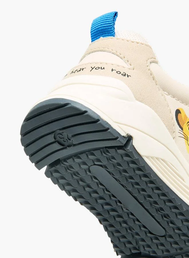 Disney BEIGE Boys Simba Print Hook and Loop Sneakers for Men | Best Price UAE