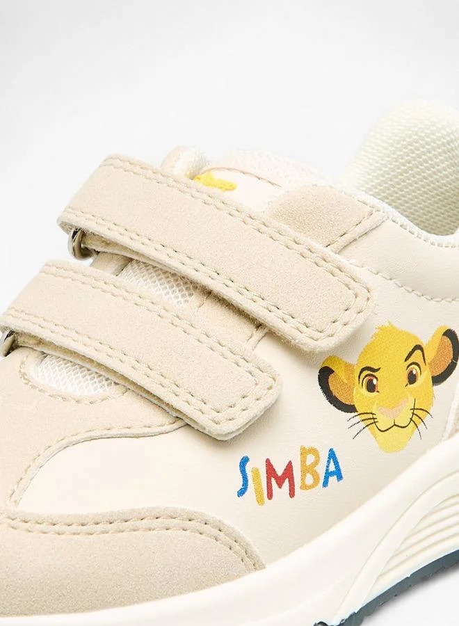 Disney BEIGE Boys Simba Print Hook and Loop Sneakers for Men | Best Price UAE