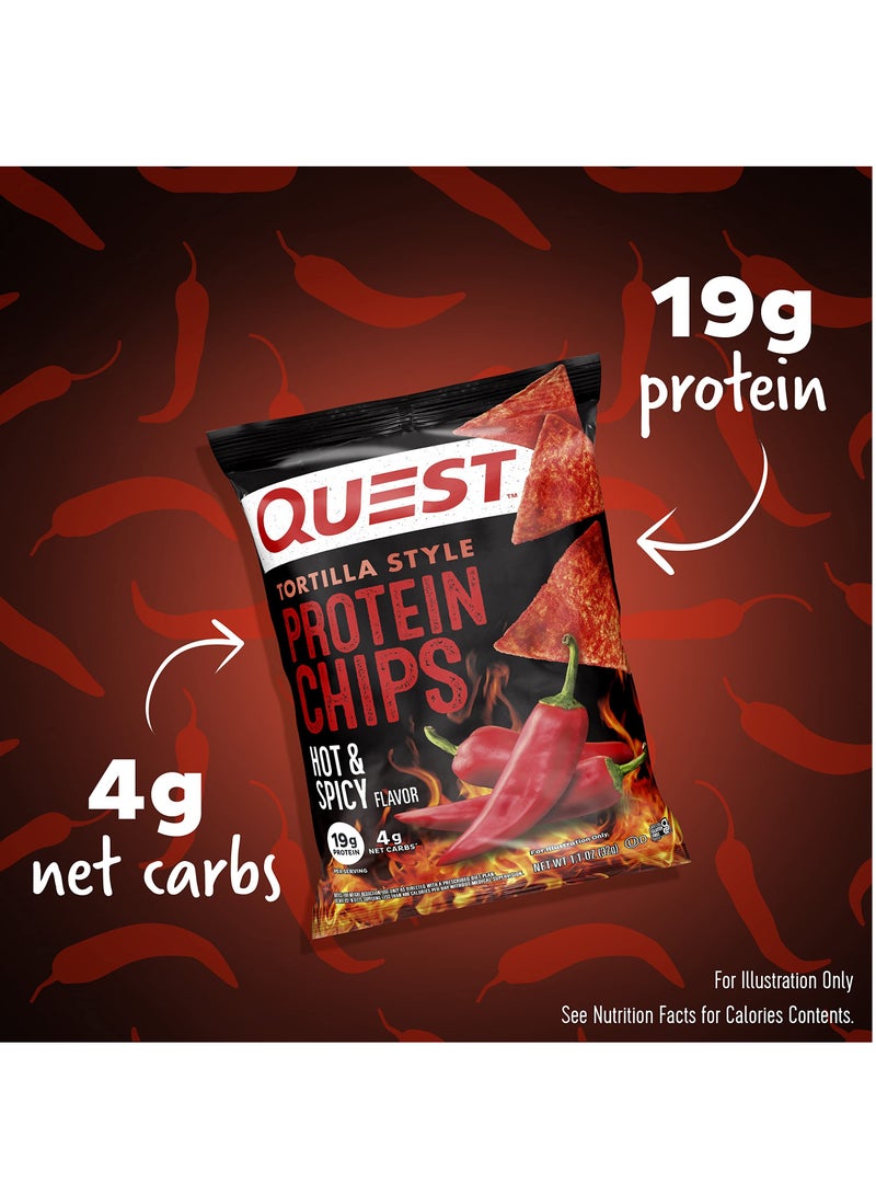 كويست رقائق بروتين على شكل تورتيلا من كويست نيوتريشن، 32 جرام، حارة وتوابل - Image 2