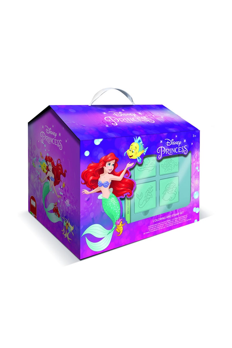 Multiprint Little Mermaid House – Creative Stamping & Coloring Set for Kids – Includes 7 Wooden Stamps, Washable Ink, 7 Markers, Drawing Book & More – Made in Italy - Image 3