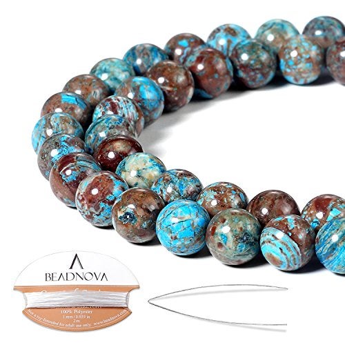 BEADNOVA 8mm Crazy Blue Lace Agate Gemstone Round Loose Beads for Jewelry Making 4548pcs - Image 1