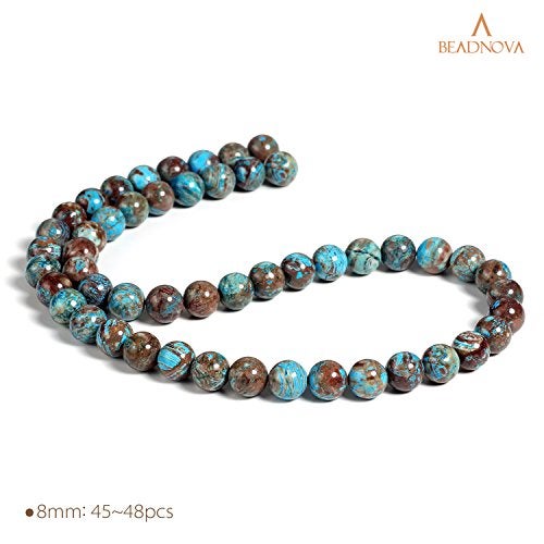 BEADNOVA 8mm Crazy Blue Lace Agate Gemstone Round Loose Beads for Jewelry Making 4548pcs - Image 3