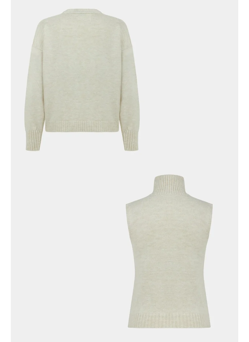 JUNE Women's Turtleneck Sweater Cardigan Set