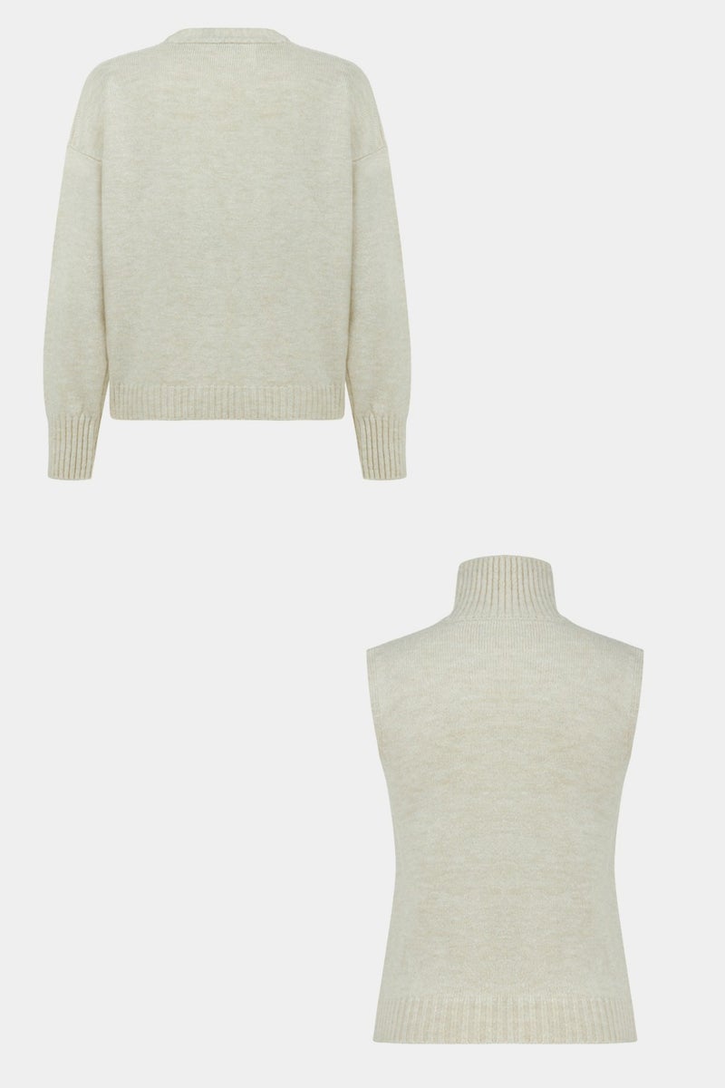 JUNE Women's Turtleneck Sweater Cardigan Set  - Image 2