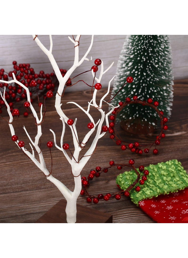 BBTO BBTO Artificial Holly Berries on Wire Stems  250 Stems with 500 Pieces 8 mm Fake Berries for Tree Decorations Wreath Craft Use Wedding Party Favor (Dark Red)  - Image 2