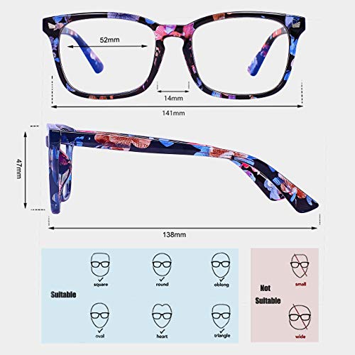 MAXJULI Blue Light Blocking Glasses,Computer Reading/Gaming/TV/Phones Glasses for Women Men(Flower Black) - Image 3