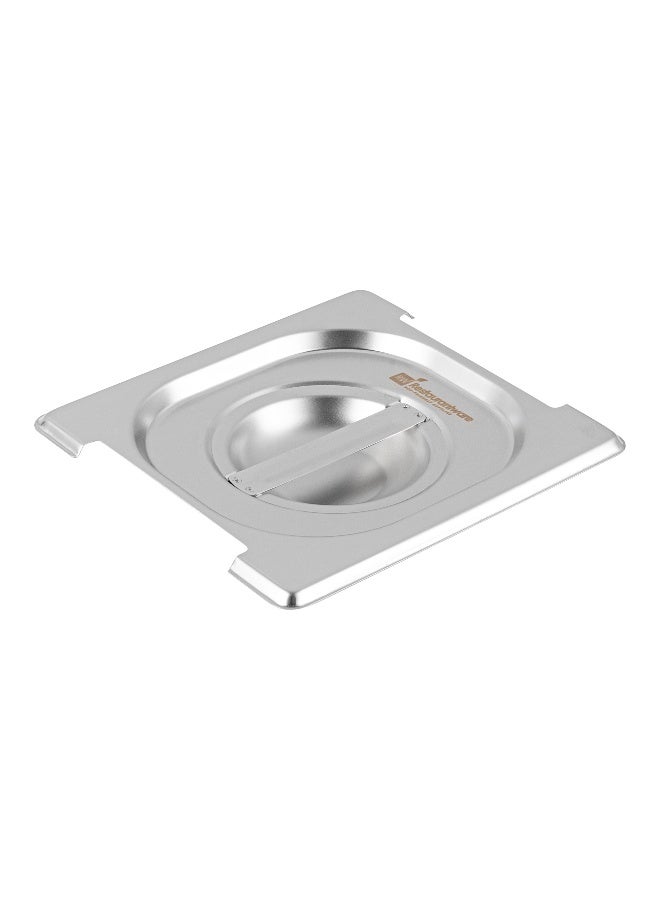Restaurantware LID ONLY: Met Lux 7 x 6.4 Inch Steam Table Pan Lid, 1 Hotel Pan Lid - Fits 1/6 Size Steam Table Pan, Table Pan Sold Separately, Stainless Steel Steam Pan Cover, Built-In Handle  - Image 2