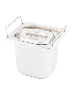 Restaurantware Restaurantware-LID ONLY: Met Lux 7 x 6.4 Inch Steam Table Pan Lid, 1 Hotel Pan Lid - Fits 1/6 Size Steam Table Pan, Table Pan Sold Separately, Stainless Steel Steam Pan Cover, Built-In Handle  - Image 1