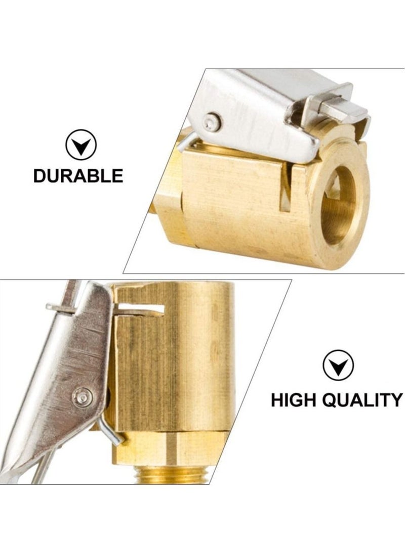 Captaintech - 4 Pcs Air Chuck Heavy Duty Closed Flow Lock On Tire Chuck with Clip for Inflator Gauge Compressor Accessories Yellow - Image 1