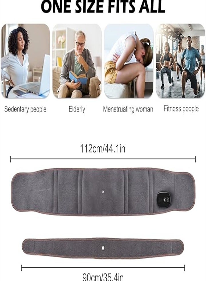 Loquat New Multifunctional Massage Heating Pad, Cordless Heated Back Support Massage for Men and Women, Back Heating Support Belt with 3 Vibration and Heat Settings (Gray) - Image 5