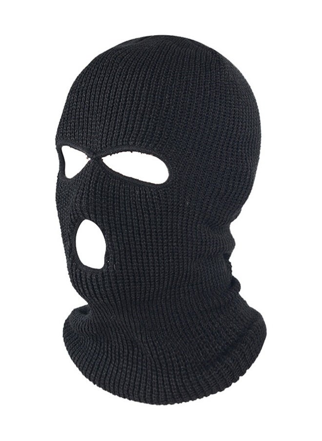 HY 3 Hole Balaclava Full Face Mask Unisex Winter Neck Warm Knitted Balaclava Face Cover for Men Women Outdoor Sport Fishing Skiing One Size Fit All (Black)  - Image 1