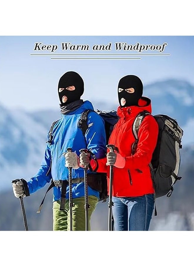 HY 3 Hole Balaclava Full Face Mask Unisex Winter Neck Warm Knitted Balaclava Face Cover for Men Women Outdoor Sport Fishing Skiing One Size Fit All (Black)  - Image 4