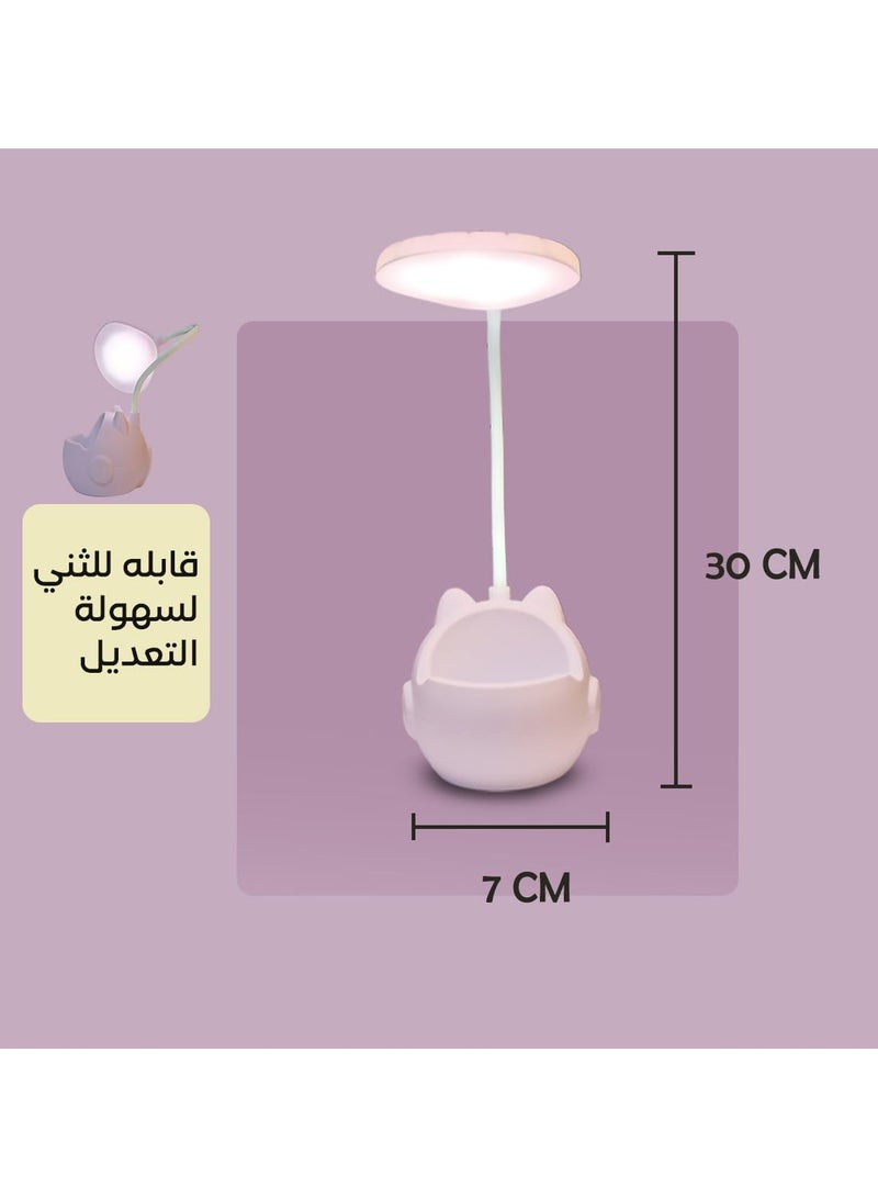 Led Desk Table Lamp for Study Led Light,USB Rechargeable Study Lamp for Students Dimmable 3 Stage Desk Lamp Study Light Table Lamps for Home - Pink - Image 3