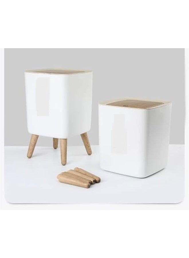 باسكت زبالة حجم كبير مع غطاء علوي يعمل بالضغط، مخلفات نورديك عصرية من البلاستيك مناسبة للمطبخ والحمام وغرفة النوم المعيشة والمكتب والأماكن الخارجية، مقاومة للكلاب، خشب بالضغط على الأعلى - سلة زباله -سلة مهملات دائرية - باسكت قمامه للشاليهات والفلل والبيوت -صندوق قمامة يفتح بالضغط من الاعلي بالضغط - سله نفايات للحمام وغرف النوم والماستر والصالة وللمطبخ - بسكت كبير الحجم - Image 2