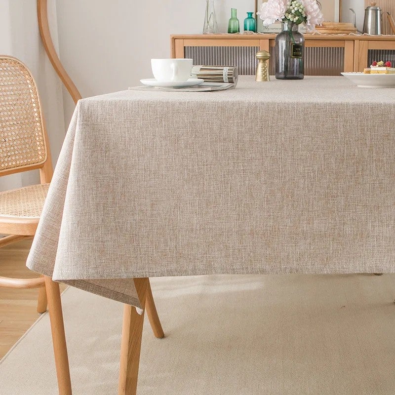 Y&D Linen Tablecloth – Wrinkle & Stain Resistant Washable Table Cover for Kitchen, Dining Room, Holiday & Party Dinners – Includes Matching Table Runners - Image 1