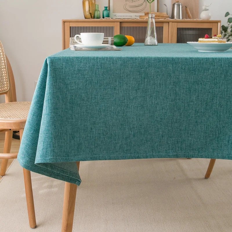 Y&D Linen Tablecloth – Wrinkle & Stain Resistant Washable Table Cover for Kitchen, Dining Room, Holiday & Party Dinners – Includes Matching Table Runners - Image 5