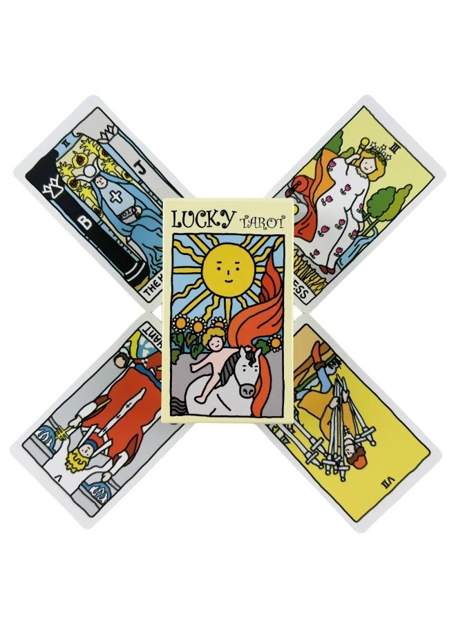 NIBEMINENT A set of 78 cute beginner Tarot cards, a multi-functional party tarot card for family gatherings and board games - Image 1