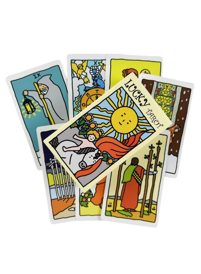 NIBEMINENT A set of 78 cute beginner Tarot cards, a multi-functional party tarot card for family gatherings and board games - Image 5