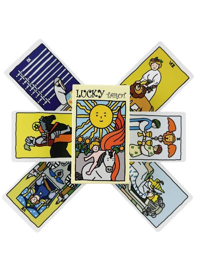 NIBEMINENT A set of 78 cute beginner Tarot cards, a multi-functional party tarot card for family gatherings and board games - Image 3