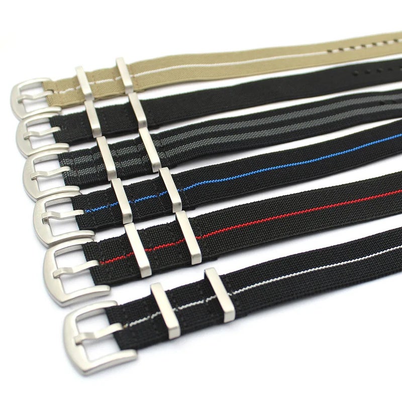 Bluejw Replacement 20mm 22mm Nylon Woven Watch Strap with Stainless Steel Buckle – Parachute Nylon Elastic Watchband to Replace the Watch Strap - Image 2