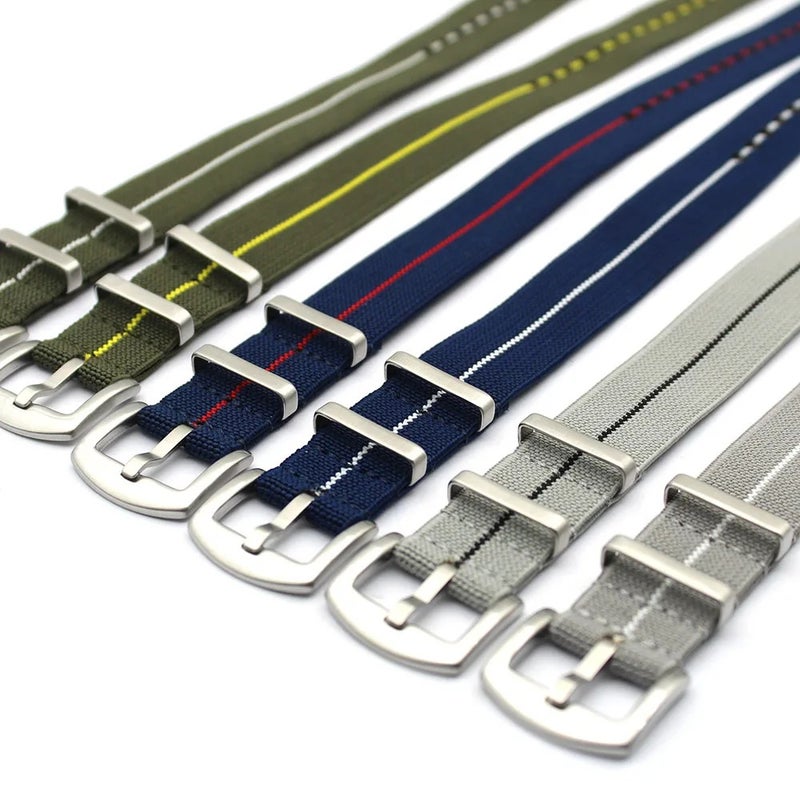 Bluejw Replacement 20mm 22mm Nylon Woven Watch Strap with Stainless Steel Buckle – Parachute Nylon Elastic Watchband to Replace the Watch Strap - Image 4