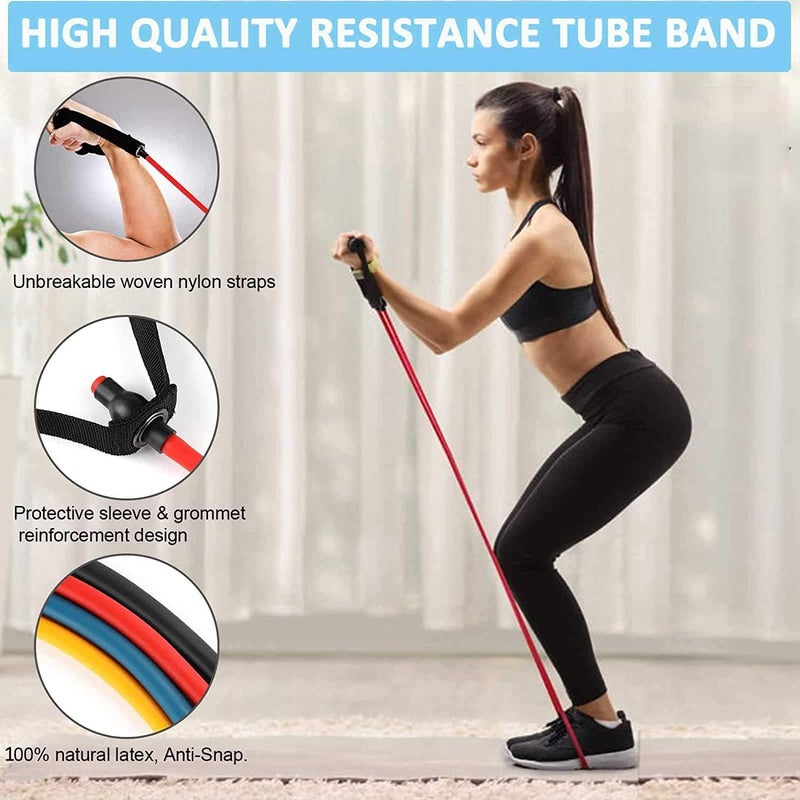 RHYNOFIT Resistance Tube for Full Body Workout - Boost Strength and Flexibility with High-Performance Exercise Tubes, Ideal for Home Fitness - Image 4