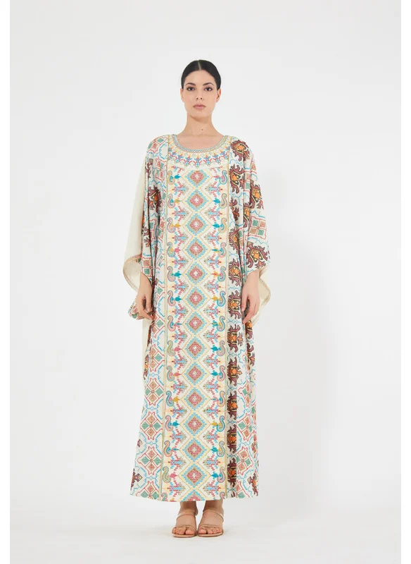 Thouq Scoop Neck Embroidered Jalabiya