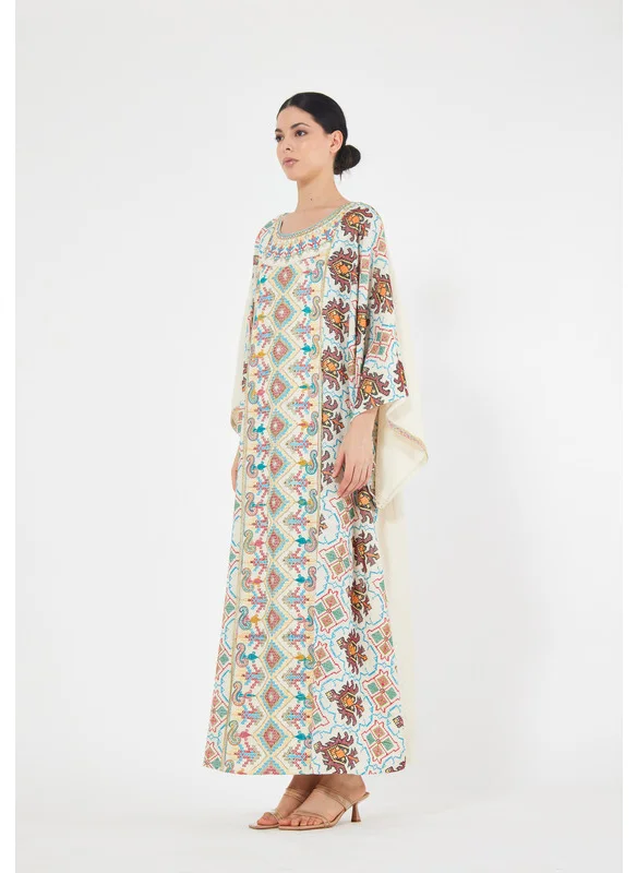 Thouq Scoop Neck Embroidered Jalabiya