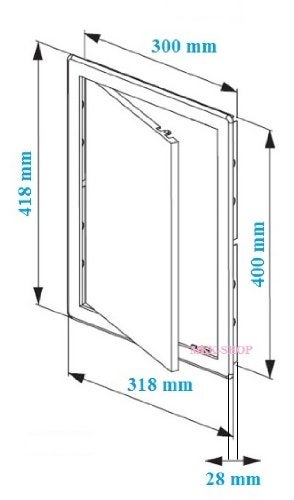 Awenta 300 x 400 mm Plastic Access Panel Door - White - Inspection Hatch - Concealed Hinge - Removable Door - Paintable Smooth Surface (12 x 16 Inches) - Image 2
