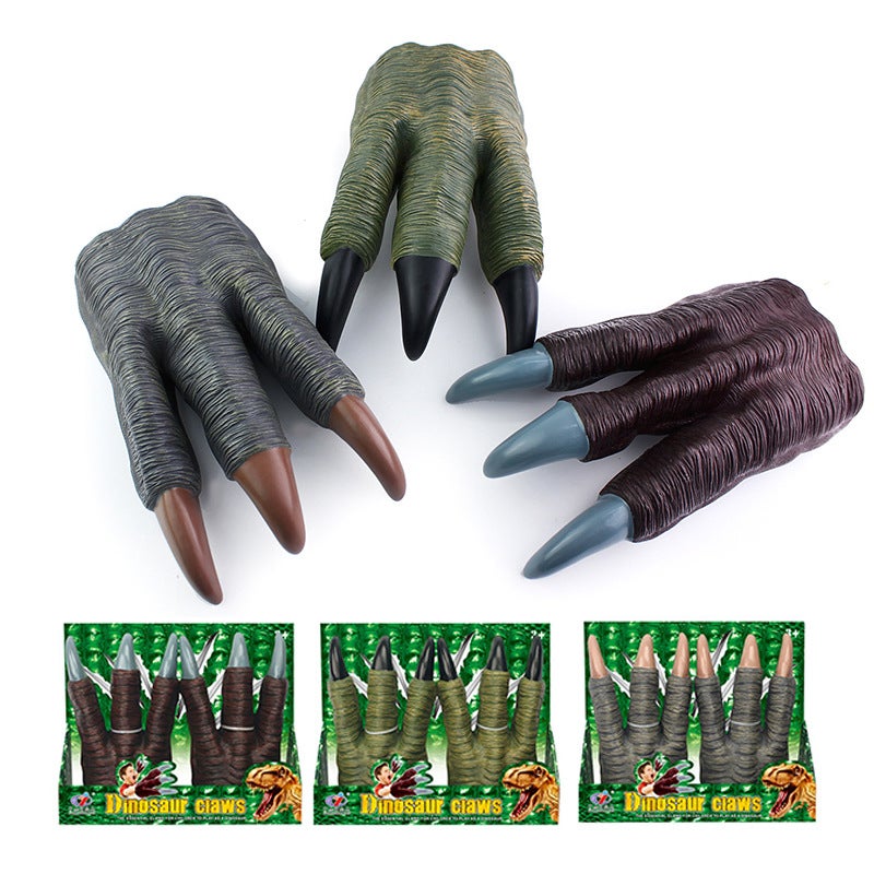 Realistic T-Rex Dinosaur Claw Glove Model ToySingle boxed green black nails Single boxed green black nails 