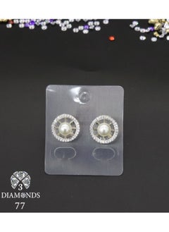 3diamond Platinum Plated Earring For Women Cubic Zircon Stone