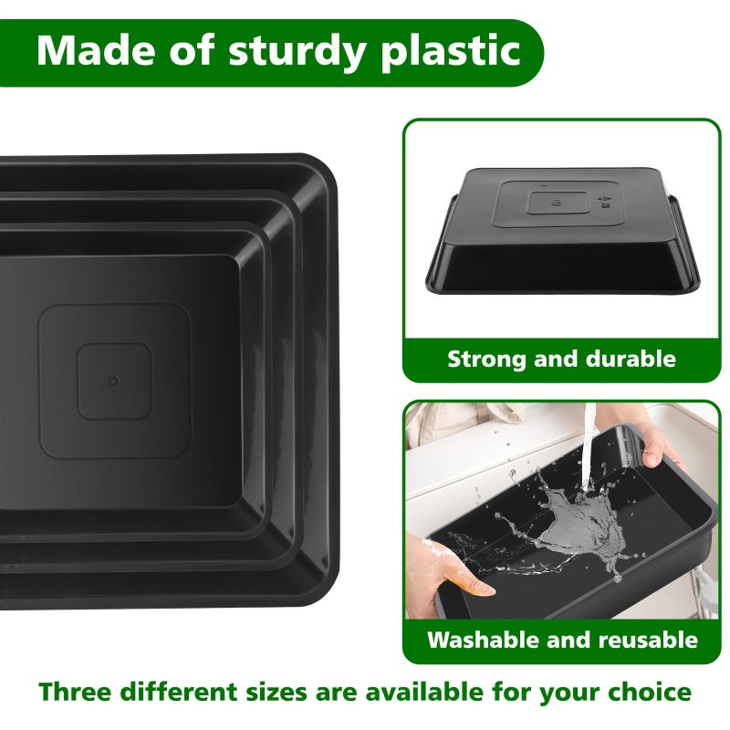 U0U 3 Size Square Stepping Stone Mold,8" 10.2" 12.2" Reusable Concrete Mold for Concrete,Plastic Cement Molds for Casting Garden Pavement and Forms Walkway (Black) - Image 4