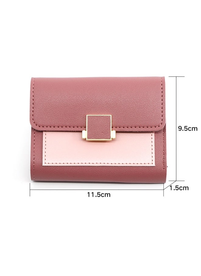 NIBEMINENT Mini Three-fold Women's Short Purse Purse Purse Coin Purse Storage Bag Card Bag Holding Bag Women's Purse Purse  - Image 3