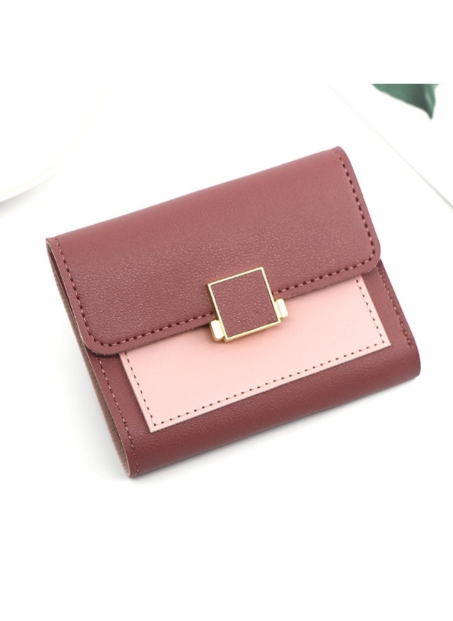NIBEMINENT Mini Three-fold Women's Short Purse Purse Purse Coin Purse Storage Bag Card Bag Holding Bag Women's Purse Purse  - Image 1
