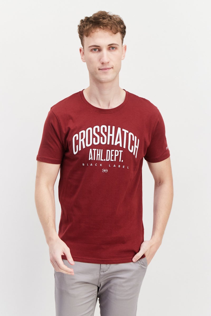 CROSSHATCH Men 2 Pc Crew Neck Short Sleeves Brand Logo T-Shirt, Grey - Image 1