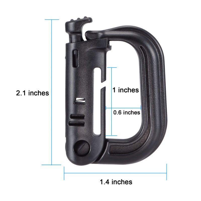 BOOSTEADY 10 Pack Multipurpose D-Ring Grimlock Locking for Molle Webbing with Zippered Pouch - Image 5
