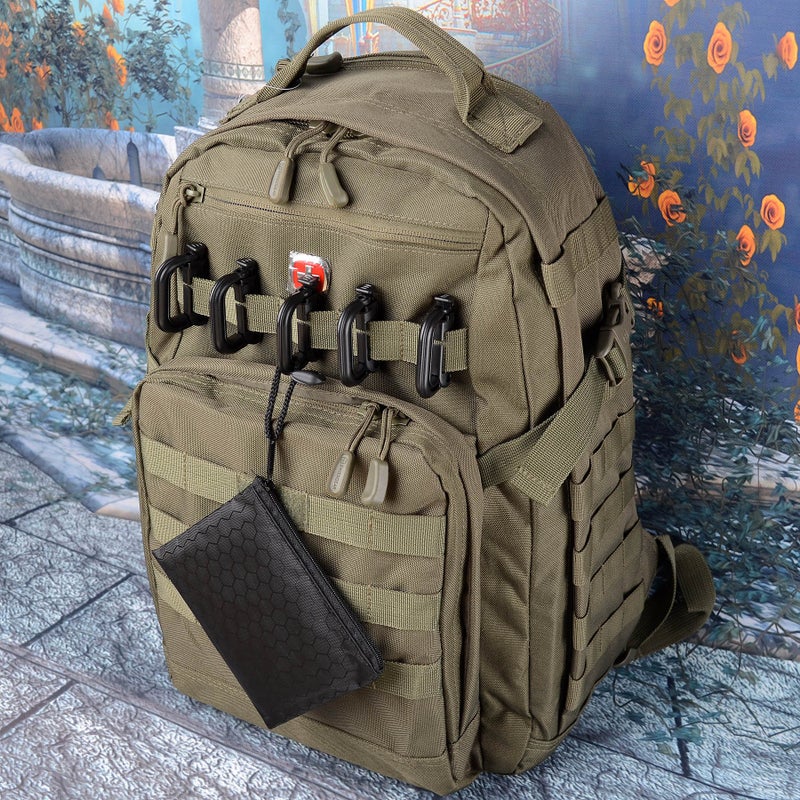 BOOSTEADY 10 Pack Multipurpose D-Ring Grimlock Locking for Molle Webbing with Zippered Pouch - Image 3