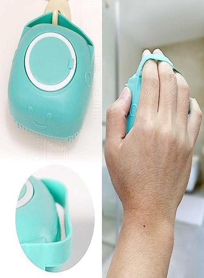 Brighterbee Silicon Massage Bath Brush | Exfoliating Brushes | Soft Body Exfoliator | Scrub with Soap Dispenser Brush | Body Scrubber | Bath Loofah for Babies |(Multicolor) (Pack of 1) - Image 2