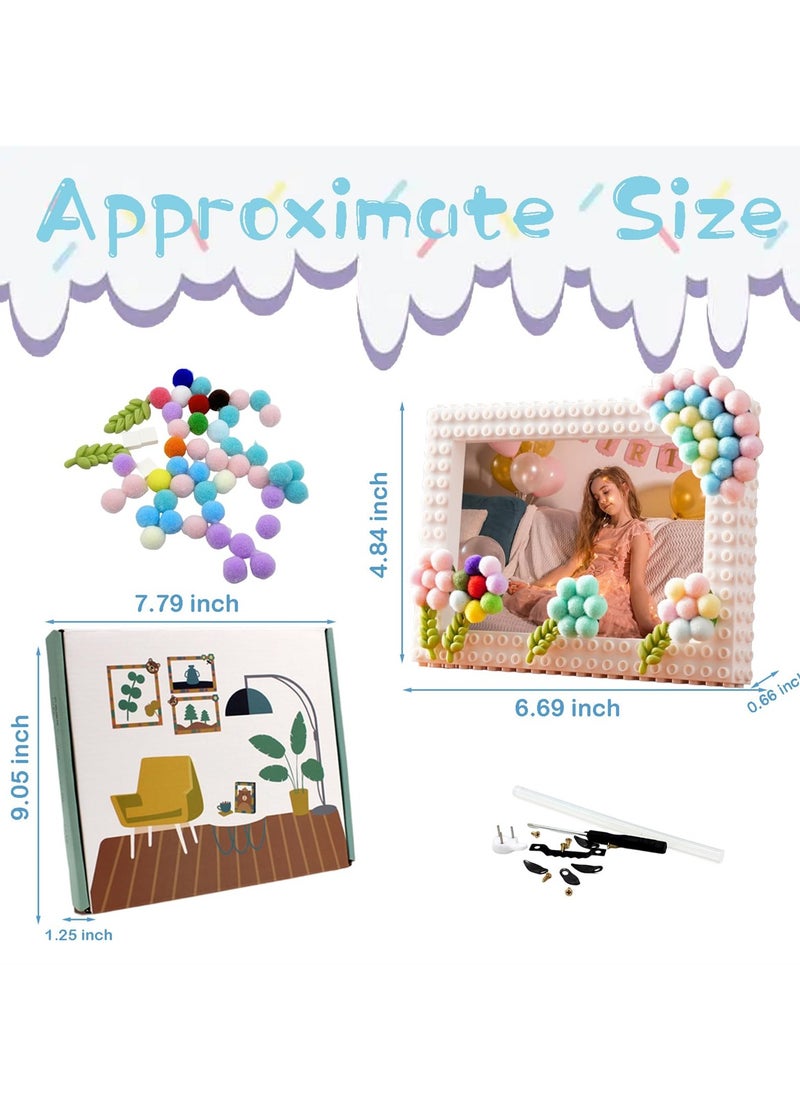 SYOSI - Kid Picture Frames Craft Kit, 5 x 7 inch DIY Block Photo Frame Making Kit for Kids, Handmade Art Kit to Decorate Desktop and Wall, Ideal Art & Craft Gift for Boys and Girls - Image 1