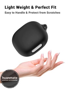 huanmate Anker Soundcore Liberty 4 Pro Silicone Case Cover - Black - Made with Soft Silicone, Lightweight & Durable - Stylish Design, Accurate Cut-outs, Easy Installation & Removal  - Image 3
