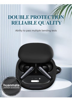 huanmate Anker Soundcore Liberty 4 Pro Silicone Case Cover - Black - Made with Soft Silicone, Lightweight & Durable - Stylish Design, Accurate Cut-outs, Easy Installation & Removal  - Image 5