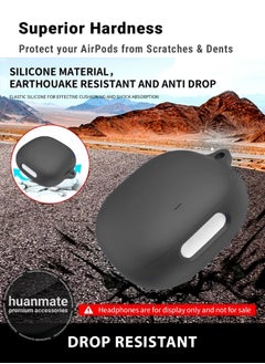 huanmate Anker Soundcore Liberty 4 Pro Silicone Case Cover - Black - Made with Soft Silicone, Lightweight & Durable - Stylish Design, Accurate Cut-outs, Easy Installation & Removal  - Image 4