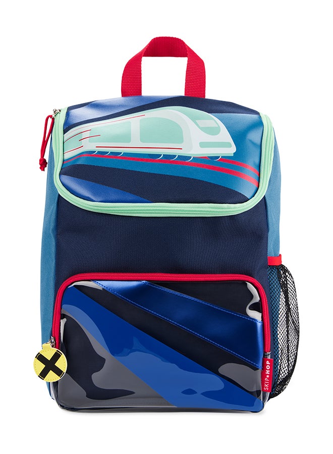 Skip Hop Spark Style Backpack - Train | Preschool Kids Backpack With Mesh Bottle Pocket & Cute Zipper Pulls | Age 3+ - Image 1