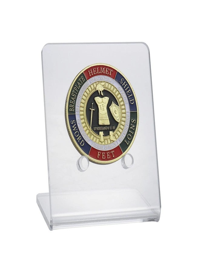 HillSpring Challenge Coin Display Holder, Acrylic Mini Easel, Sturdy Medallion Collection Storage Stand, 1 Pack - Image 1